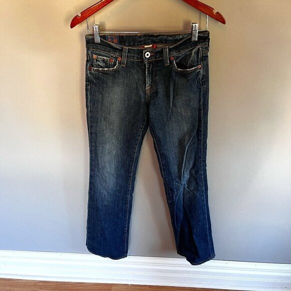 Lucky Brand Jeans Made in America USA Sundown Low Rise Size 0 /25 Short Inseam - Picture 1 of 15